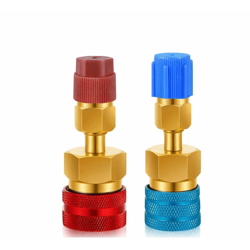Adapter Kit Quick Couplers For High Low Side Conversion Ideal For Car AC Systems 0