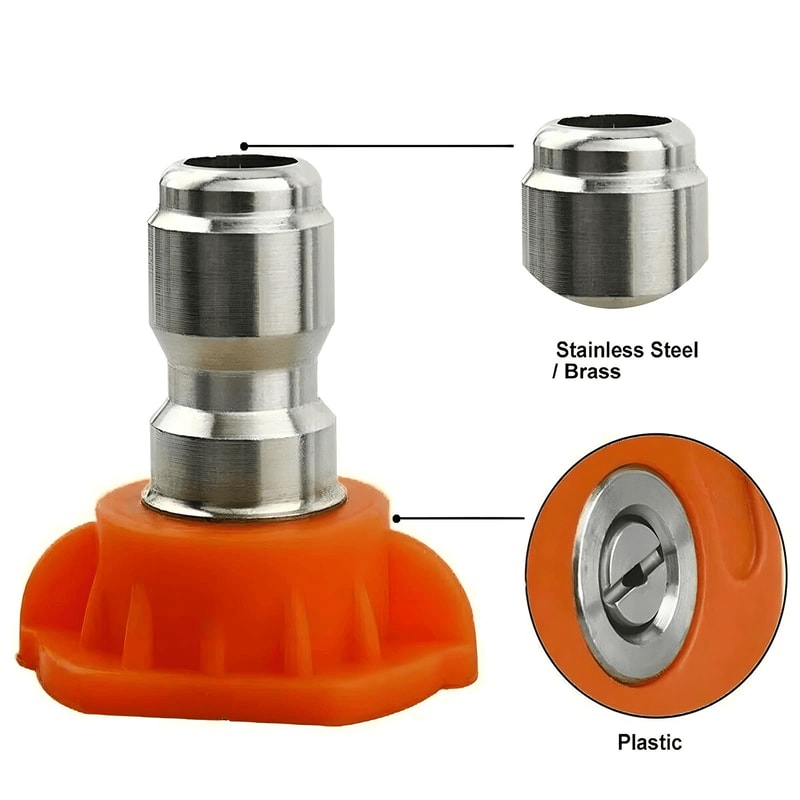 Pressure Washer Spray Nozzle Set Quick Connect High Power Tips Premium Power Wash Attachments 8