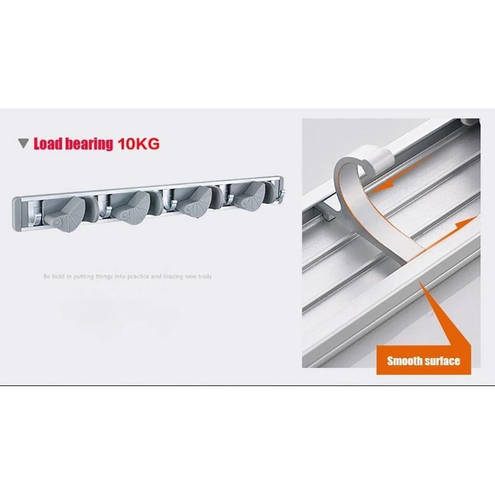Wall Mount Mop Holder Broom Storage Rack Organizer 7