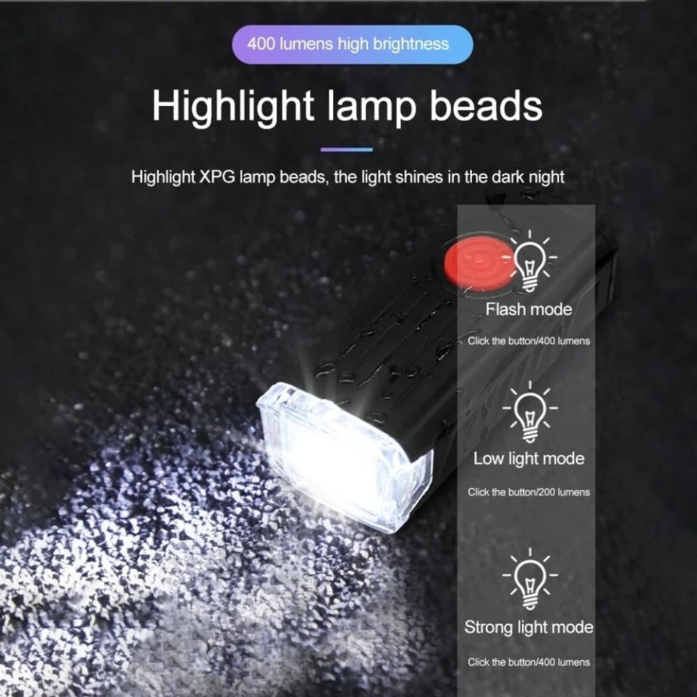 USB Rechargeable LED Bicycle Headlight And Rear Light Set High Performance Bike Lamp For Safe Cycli 5