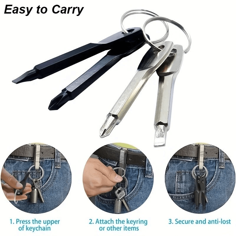 Key Ring Screwdriver Set EDC Mini Pocket Tool With Keychain For Outdoor Adventures 3