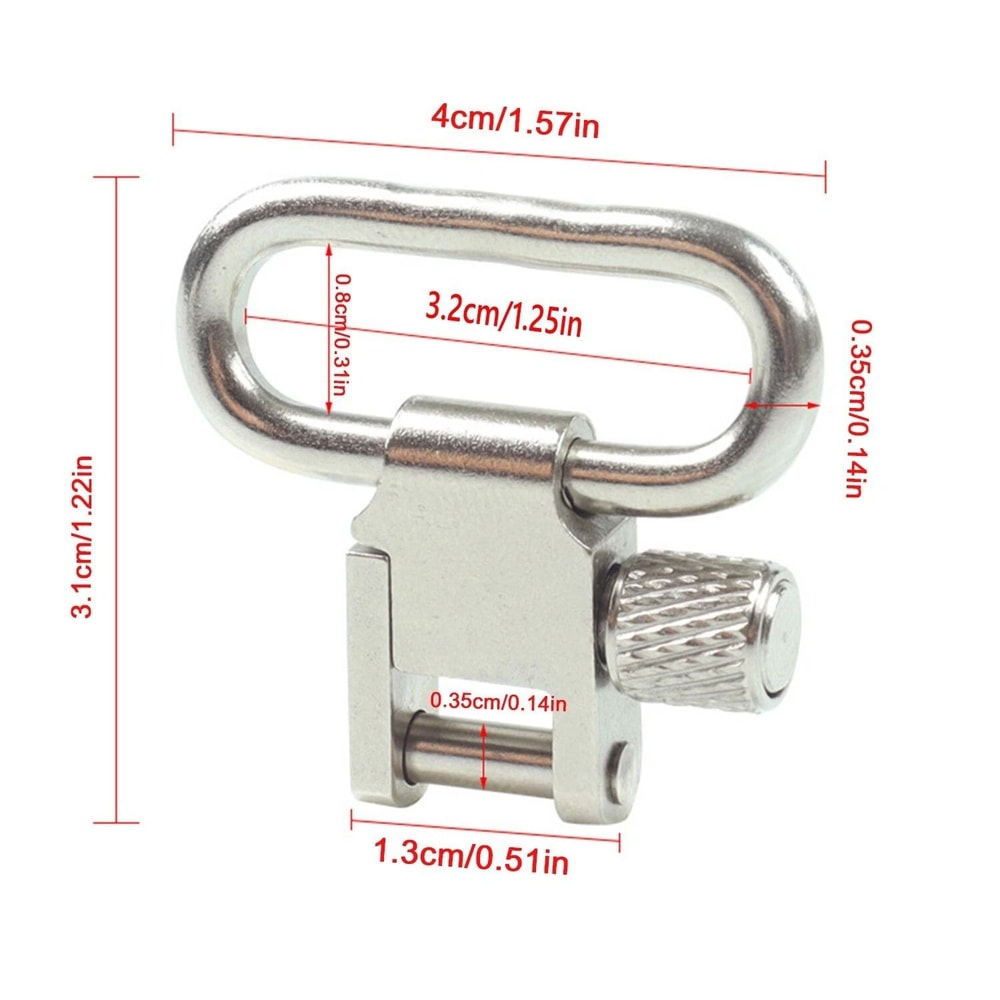 Stainless Steel Sling Swivels For Gun Rifle Sling Mount Durable Easy Connect Attachment 7