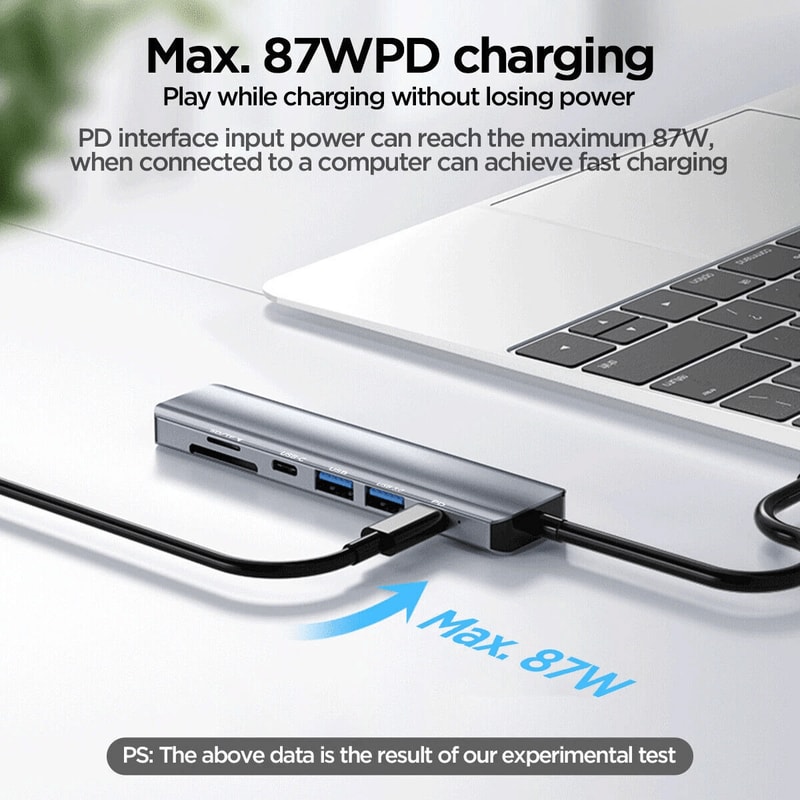 USB C Hub Adapter For Laptops Multiport Type C Connectivity 3