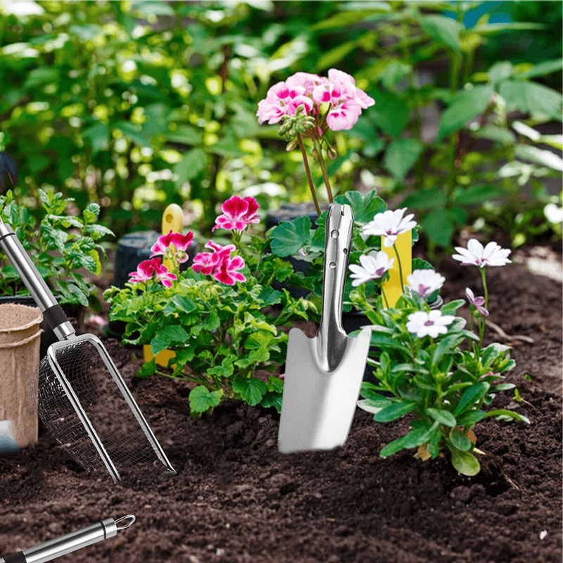 Soil Sifter Set For Gardening Durable Compost Sifter With Handle Glove 5