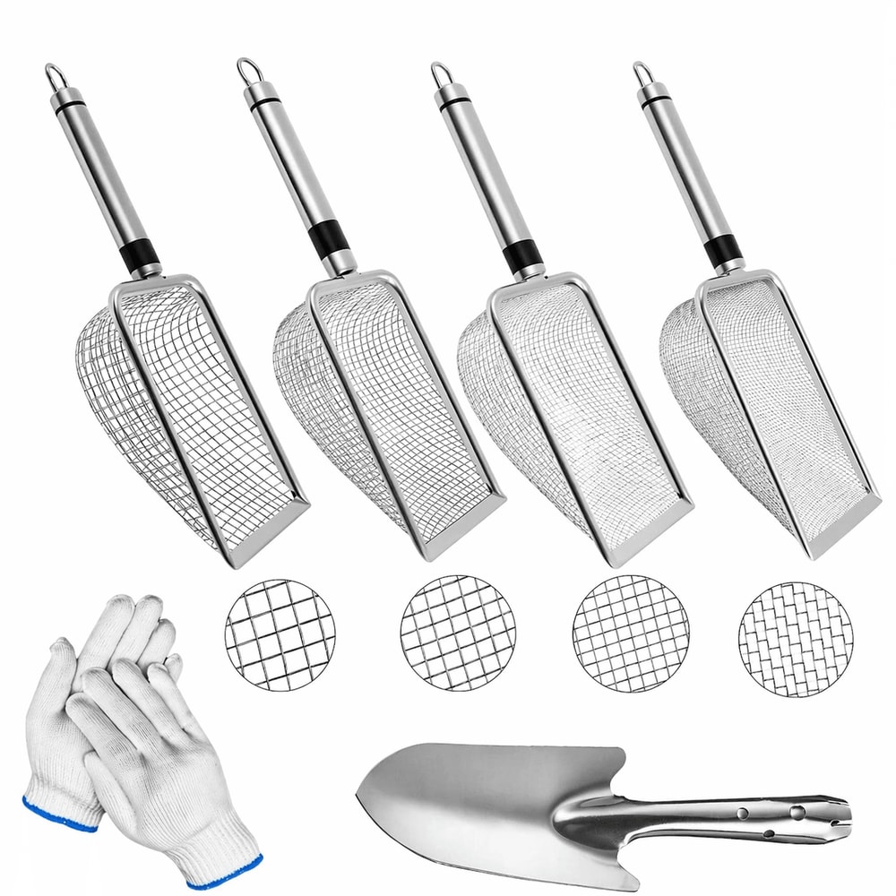 Soil Sifter Set For Gardening Durable Compost Sifter With Handle Glove 0