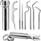 Portable Toothpick Set Stainless Steel Reusable Dental Pick Kit With Travel Case 0