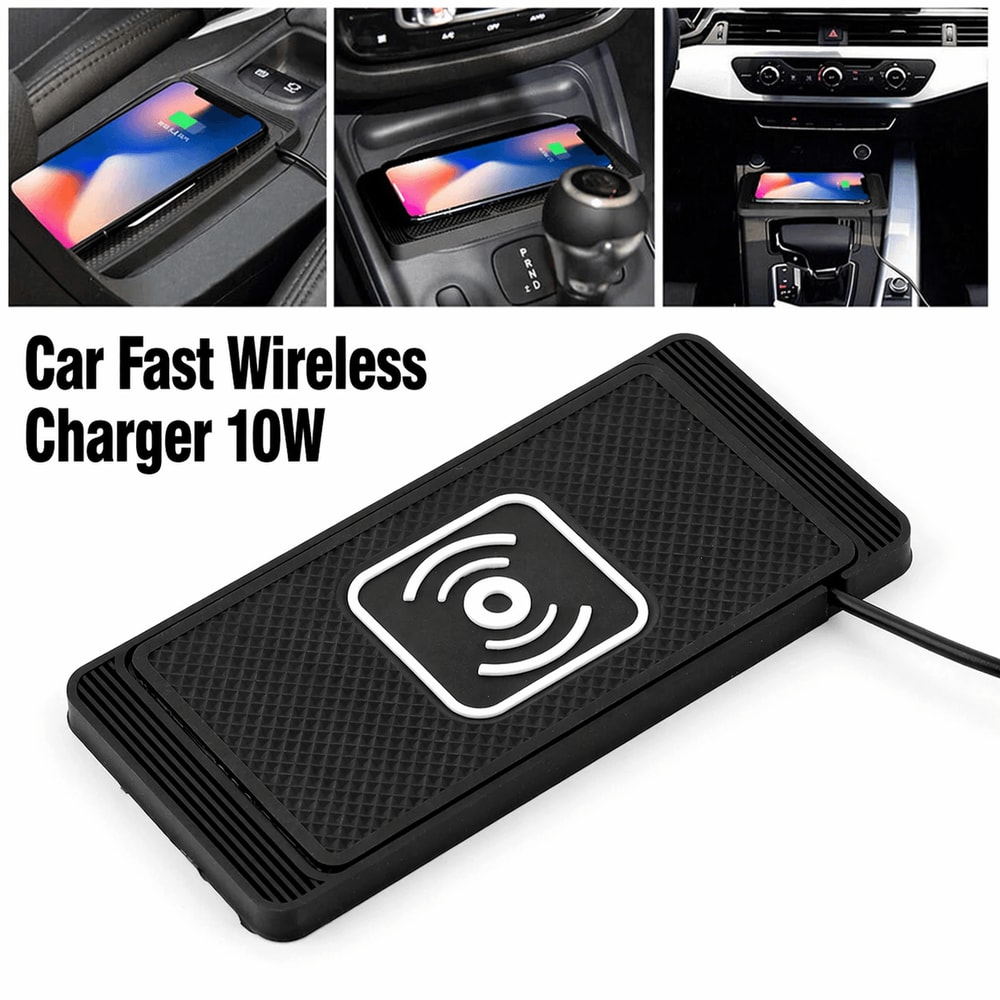 Universal Wireless Car Charger Pad Fast Charging Non Slip Qi Mat 1