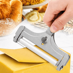 adjustable stainless steel cheese slicer wire cutter for block cheese and butter