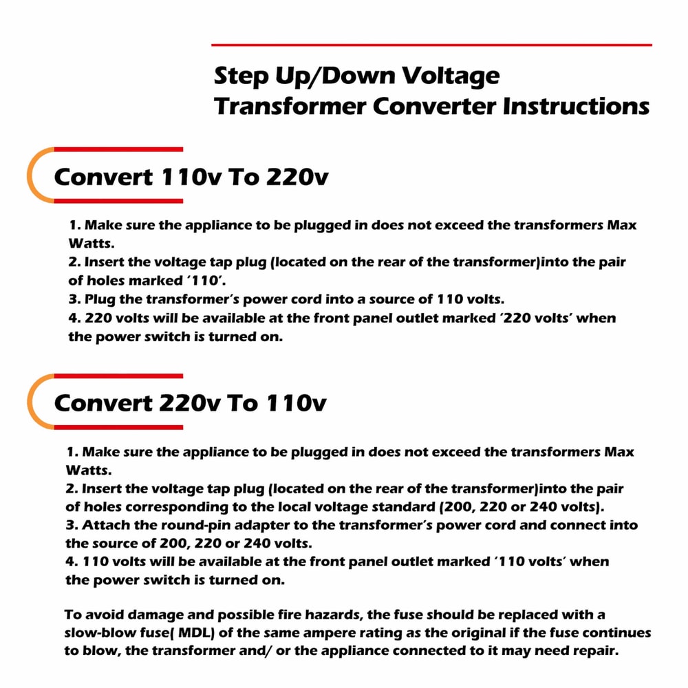 Power Voltage Converter Transformer Step Up Down To With USB 0