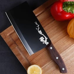 razor sharp chef cleaver knife with ergonomic handle for meat and kitchen prep