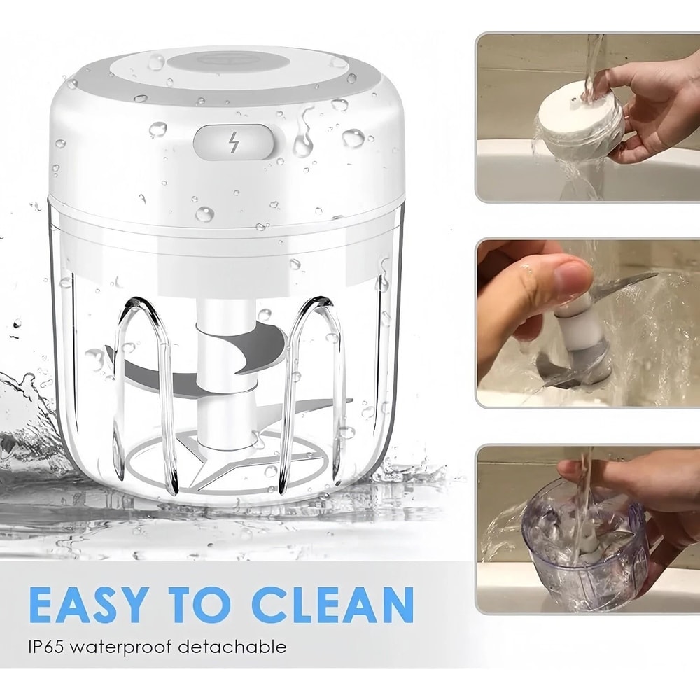 Electric Garlic Chopper Mini Food Processor Wireless Onion And Herb Mincer 4