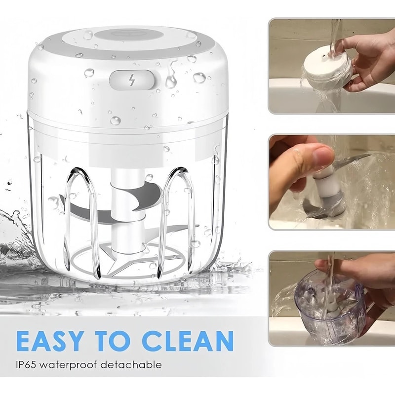 Electric Garlic Chopper Mini Food Processor Wireless Onion And Herb Mincer 4