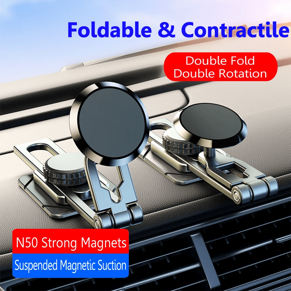 Universal Magnetic Car Phone Mount Dashboard Holder With 360 Rotation Foldable Stand 2