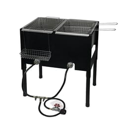 propane deep fryer with triple baskets and double burner stand