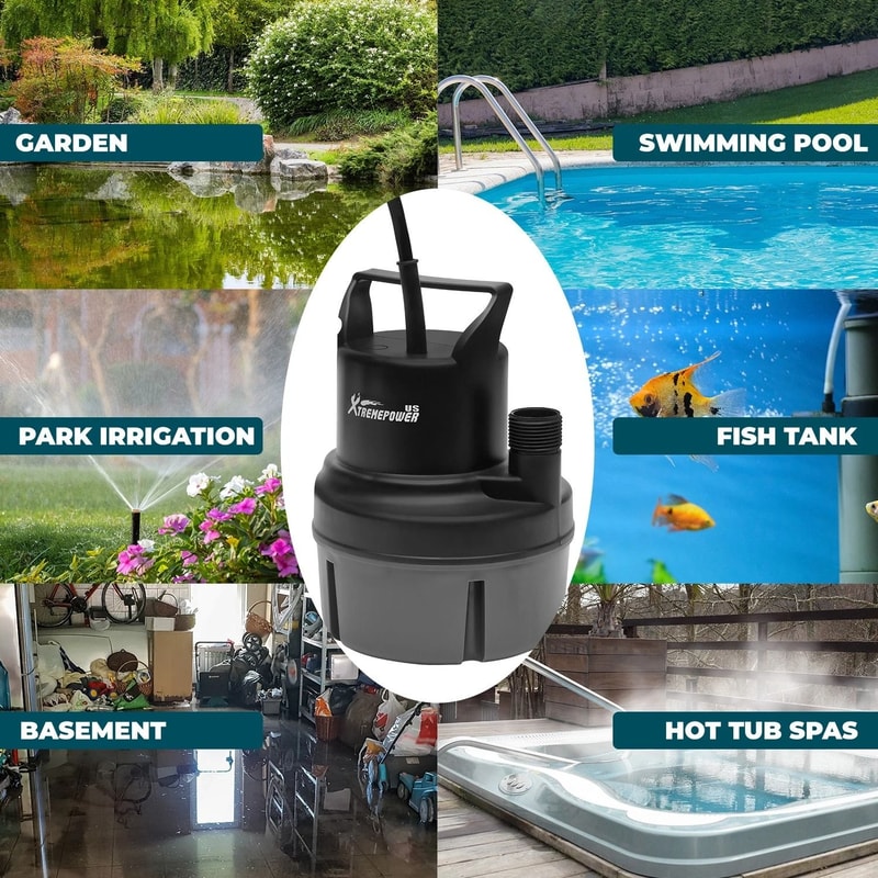 Submersible Utility Pump GPH Portable Water Drain Pump 1