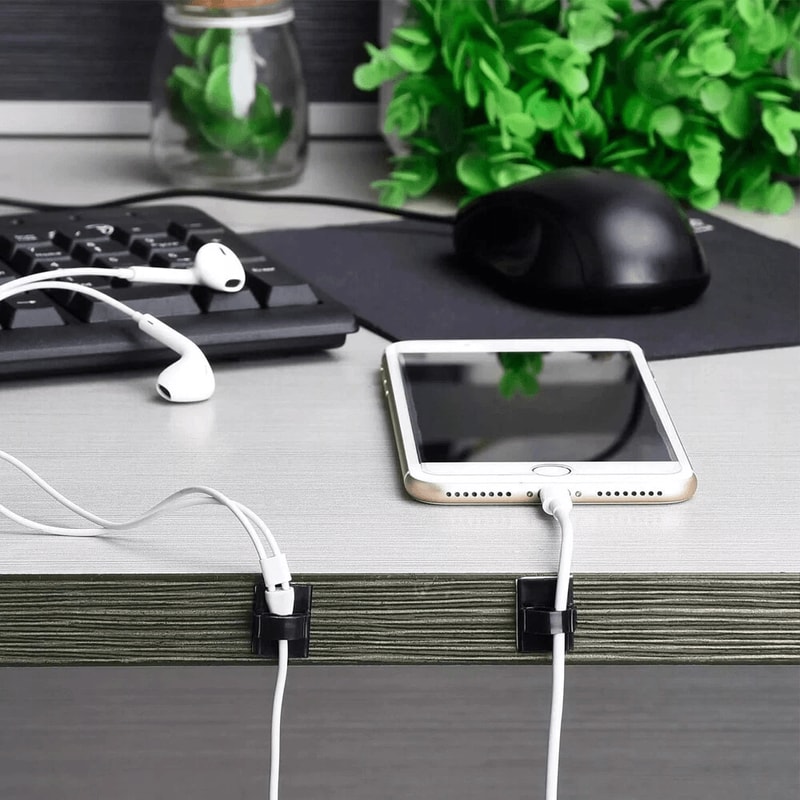 Self Adhesive Cable Clips For Cord Management And Wire Organization 3