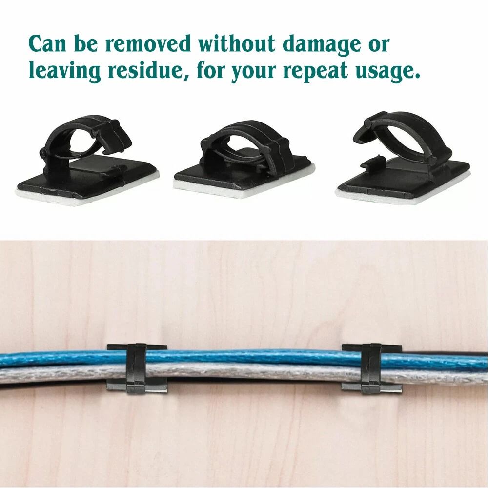 Self Adhesive Cable Clips For Cord Management And Wire Organization 8