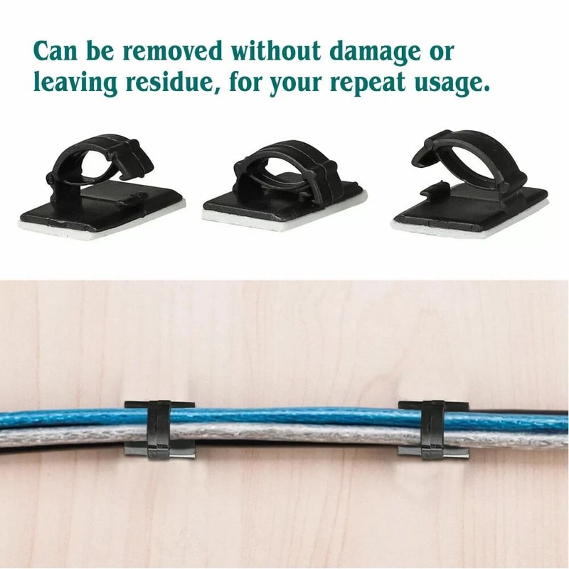 Self Adhesive Cable Clips For Cord Management And Wire Organization 8