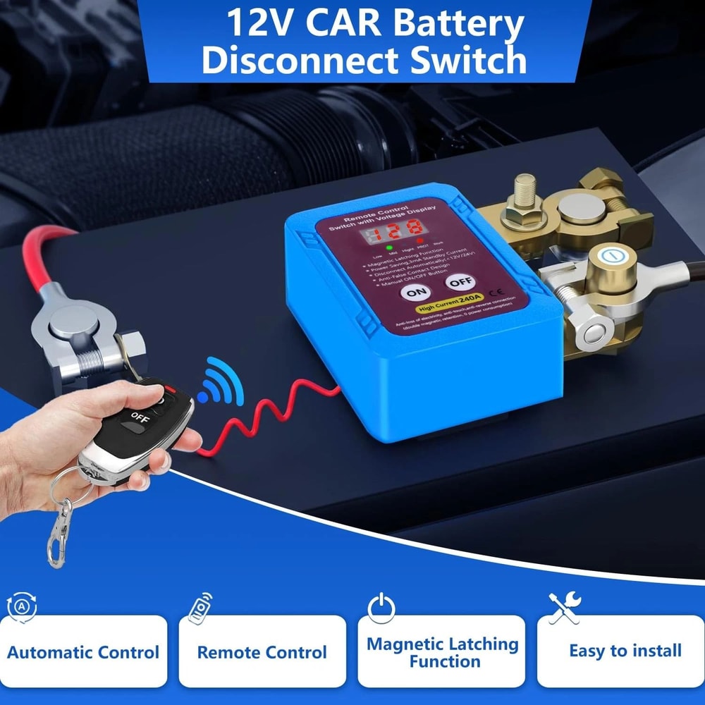 Remote Car Battery Disconnect Switch Master Power Kill Isolator With Remote Control 10