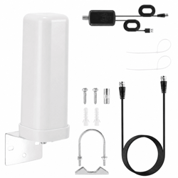 amplified outdoor tv antenna long range digital hdtv, uhf vhf fm,