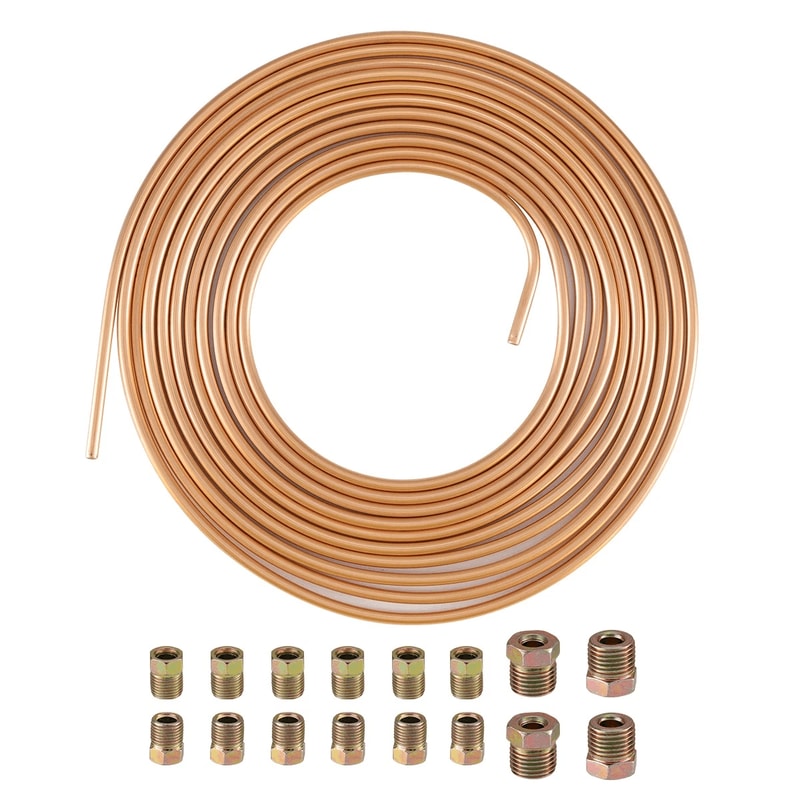 Copper Nickel Brake Line Tubing Kit With Fittings 0