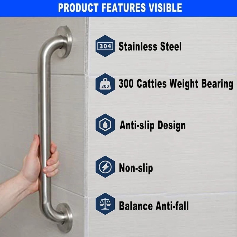Stainless Steel Grab Bar For Bathroom Safety Shower Tub Handle Support 7