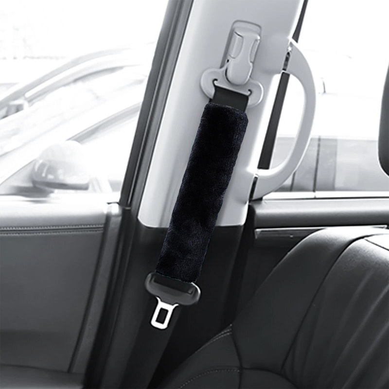Faux Sheepskin Seat Belt Cover Shoulder Strap Cushion Pad For Car Comfort 0