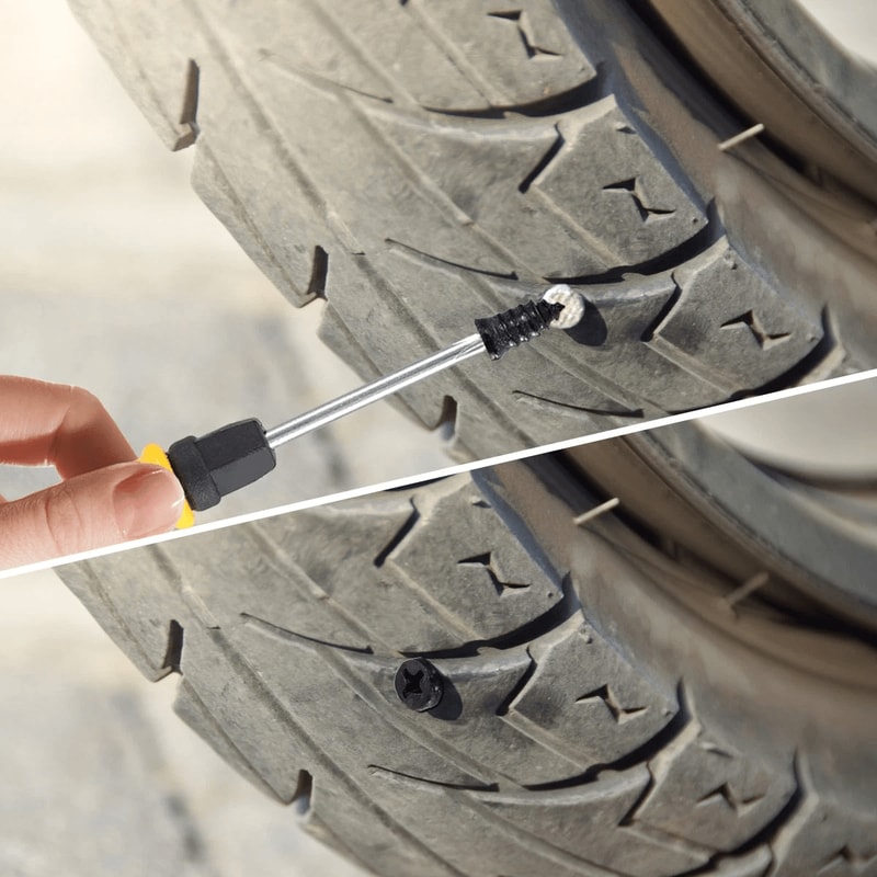 Tire Repair Kit Rubber Nails With Screwdriver For Cars Bikes Motorcycles 2
