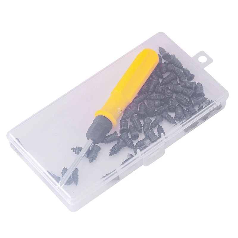 Tire Repair Kit Rubber Nails With Screwdriver For Cars Bikes Motorcycles 6