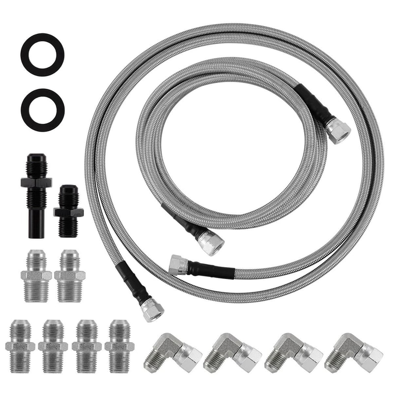 Stainless Braided Transmission Cooler Lines Kit For GM 0