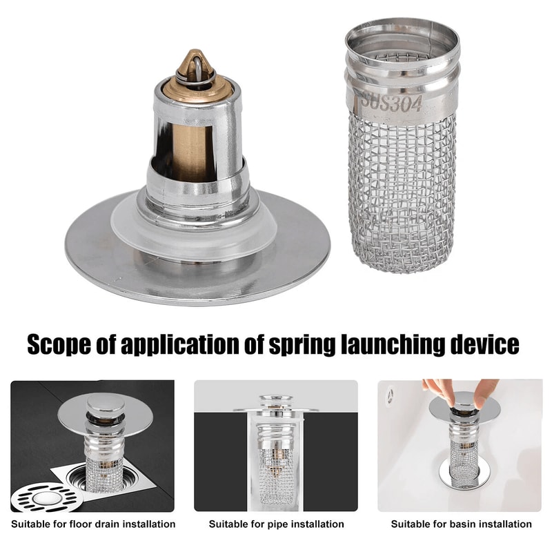 Pack Bathroom Sink Hair Catcher Pop Up Drain Stopper Filter 2