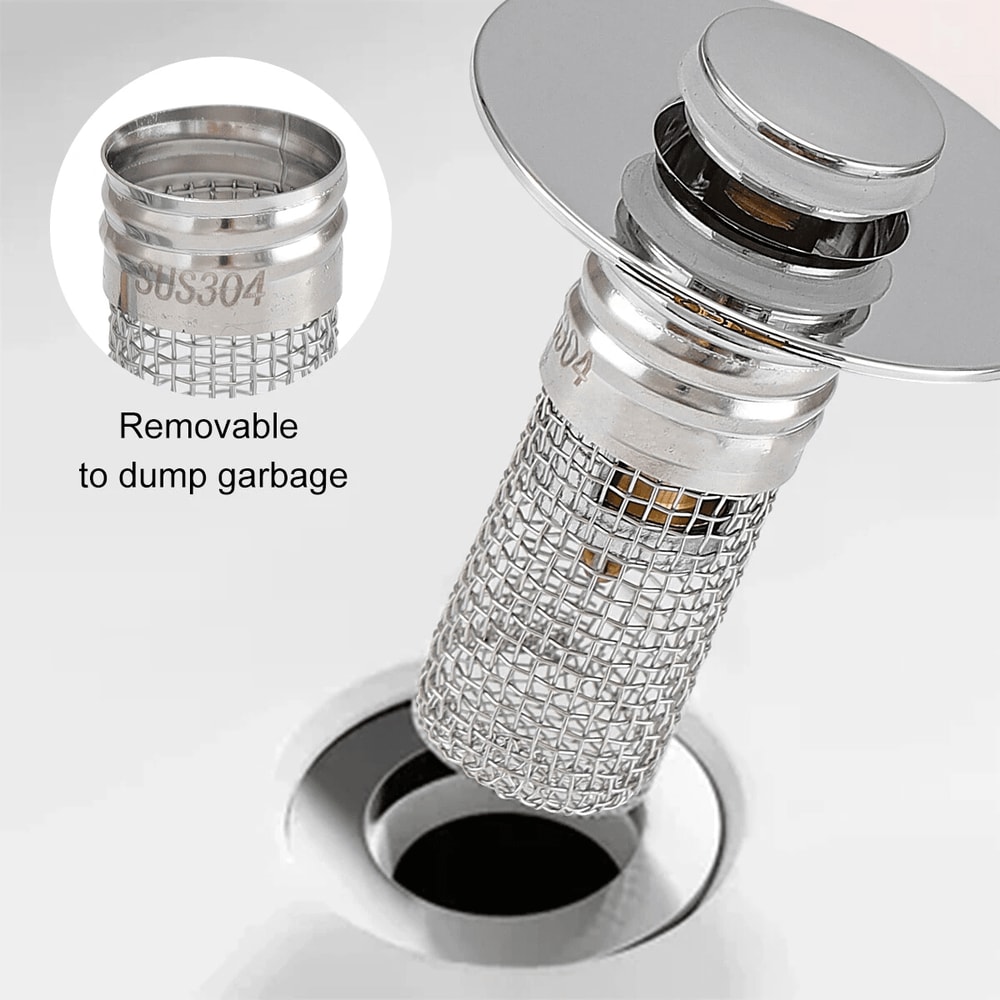 Pack Bathroom Sink Hair Catcher Pop Up Drain Stopper Filter 4