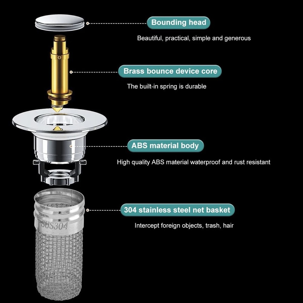 Pack Bathroom Sink Hair Catcher Pop Up Drain Stopper Filter 6