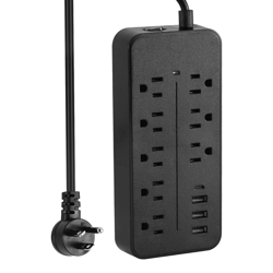 outlet wall mountable surge protector power strip with usb charging port