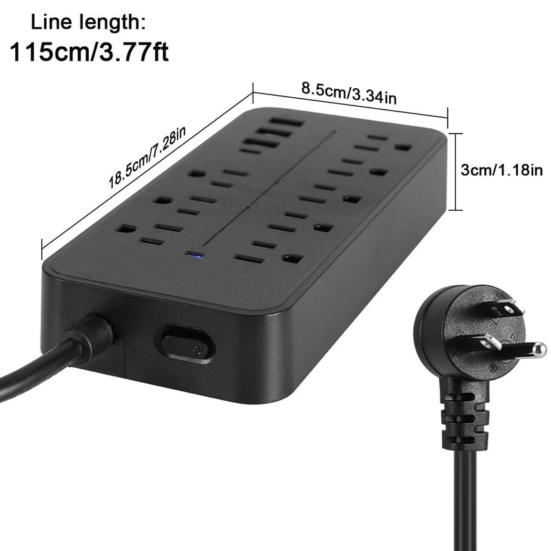 Outlet Wall Mountable Surge Protector Power Strip With USB Charging Ports 13