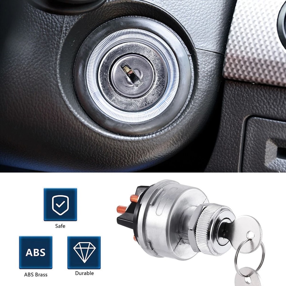 Universal Ignition Key Starter Switch With Keys For Car Tractor And Trailer 9