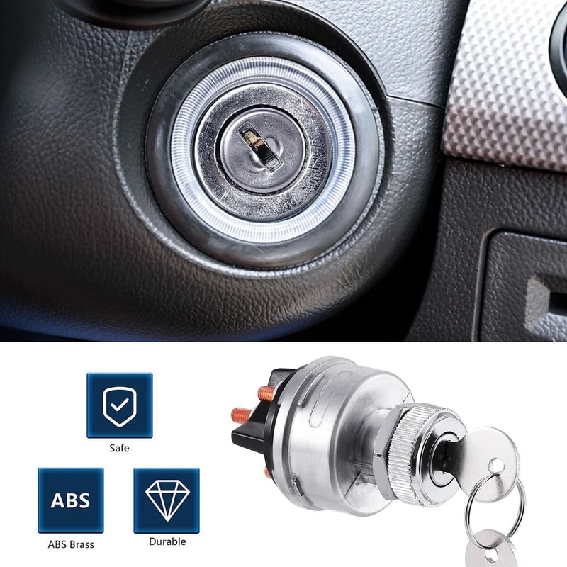 Universal Ignition Key Starter Switch With Keys For Car Tractor And Trailer 9