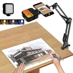 overhead phone mount with led light flexible desk phone holder for video recording