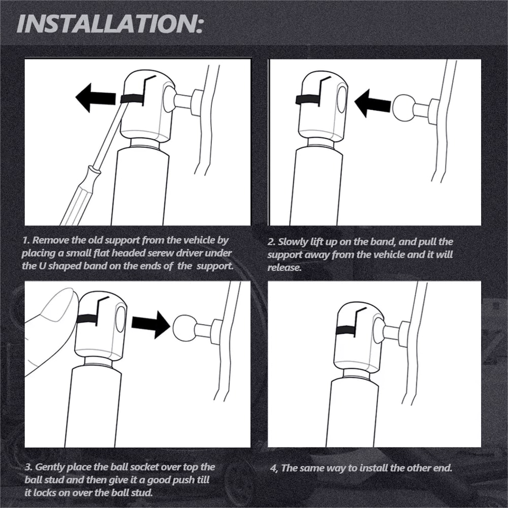 Hood Lift Supports Front Bonnet Gas Struts Pair 11