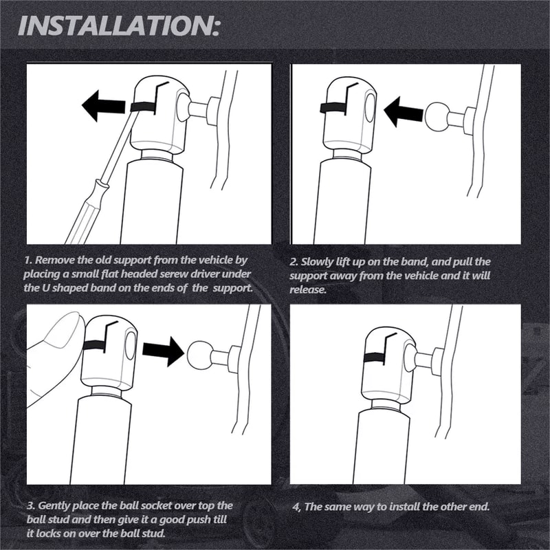 Hood Lift Supports Front Bonnet Gas Struts Pair 11