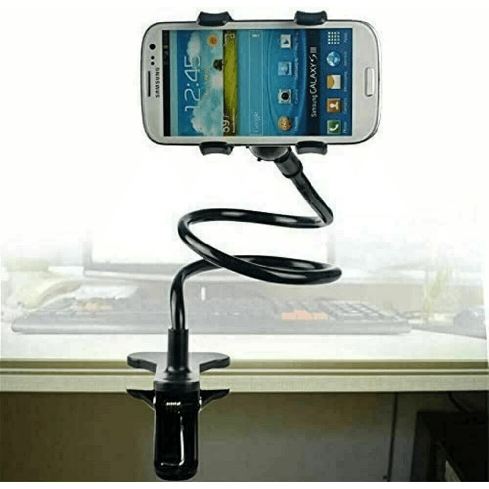Hands Free Gooseneck Phone Holder Flexible Bed And Desk Clip Stand 2