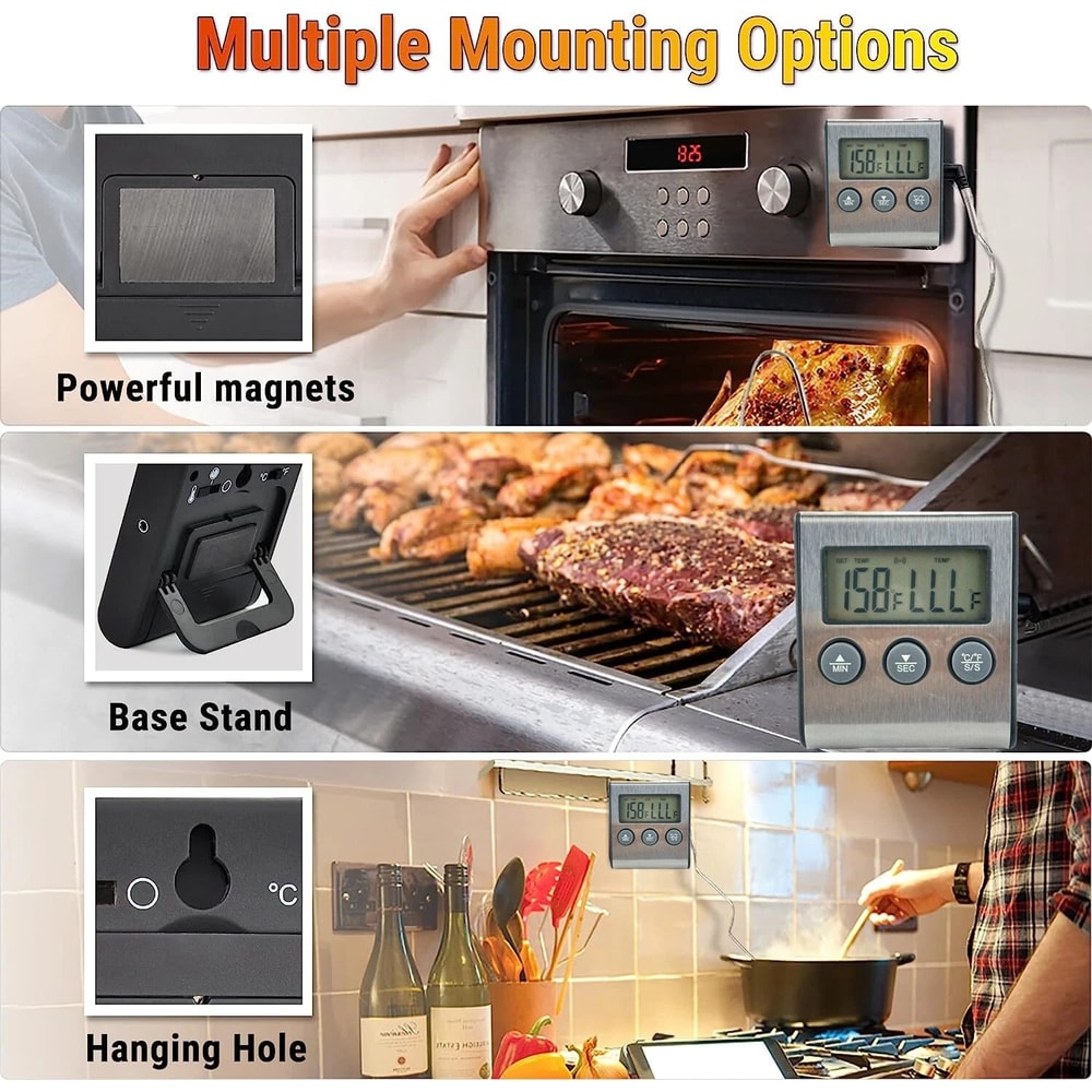 Remote Digital Meat Thermometer With Probe And Kitchen Timer 2