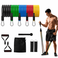 resistance bands set for home gym, yoga and full body strength training