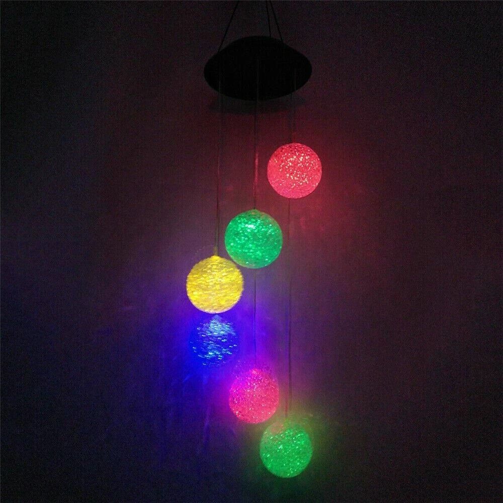 Solar Color Changing LED Ball Wind Chimes For Garden Patio Decor 4