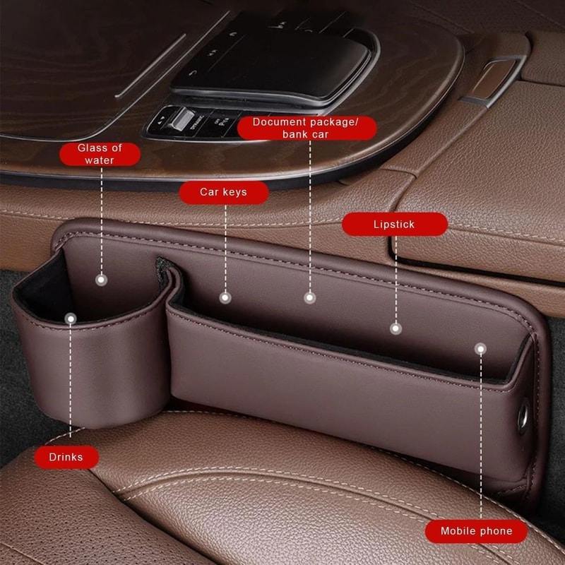 Car Seat Gap Organizer Storage Box And Seat Gap Filler 2