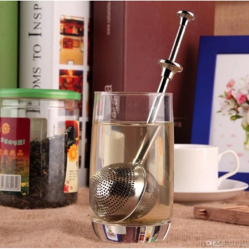 Long Handle Tea Ball Infuser Stainless Steel Reusable Strainer For Loose Leaf Tea Lovers Essential 2