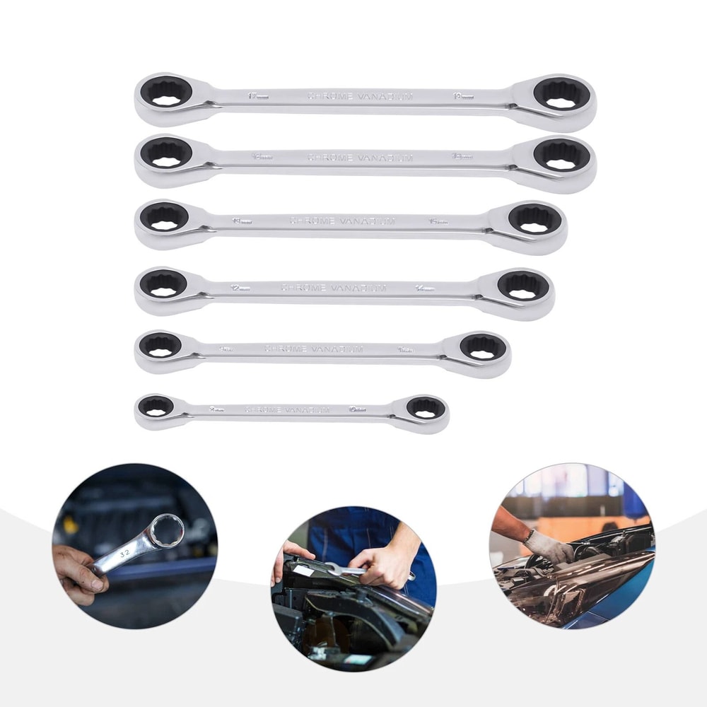 Premium Tooth Ratcheting Wrench Set Durable Metric Hand Tool Kit 5