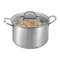 Stainless Steel Stock Pot With Steaming Rack Clear Lid Perfect For Cooking Steaming 3
