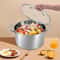 Stainless Steel Stock Pot With Steaming Rack Clear Lid Perfect For Cooking Steaming 2