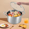 Stainless Steel Stock Pot With Steaming Rack Clear Lid Perfect For Cooking Steaming 2